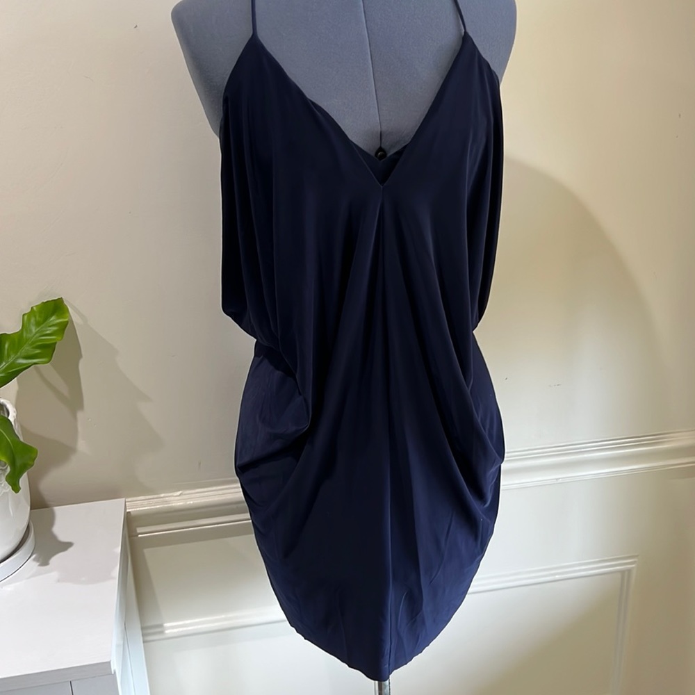 Misa Los Angeles Navy Stretchy Dress